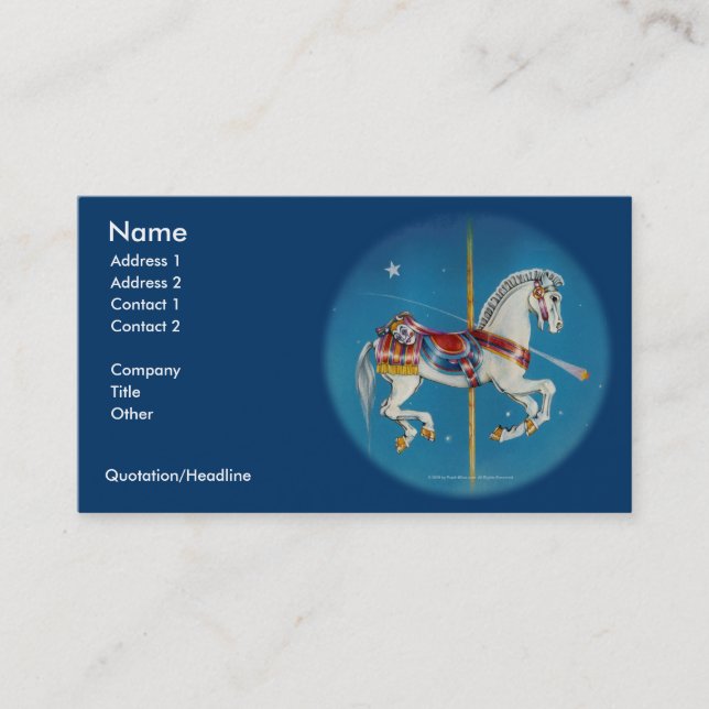 Business Card - Red, White & Blue Carousel Horse (Front)