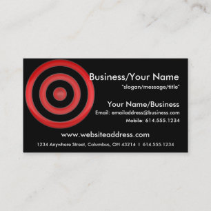 Business Card :: Reddish Bullseye Circles
