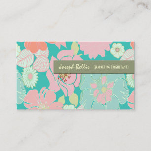 Business Card, retro floral Business Card