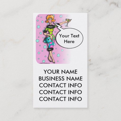 Customizable Business Card - Retro Martini Diva