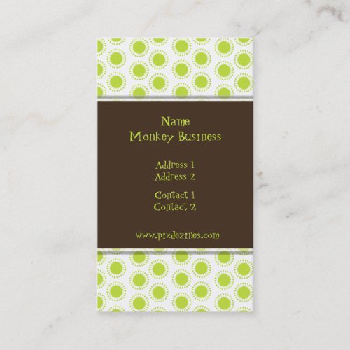 Business Card ~ Retro stars, olive green