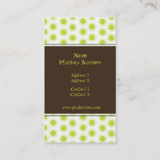 Customizable Business Card ~ Retro stars, olive green