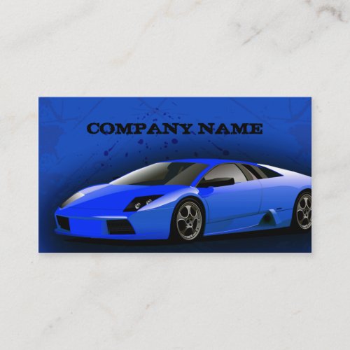 Business Card Royal Blue Sports Car