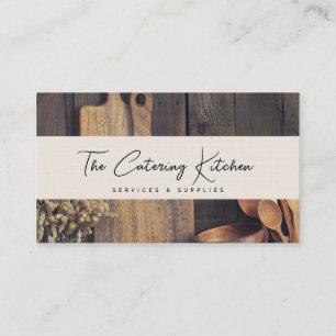Business Card, rustic kitchen timber look Business Card