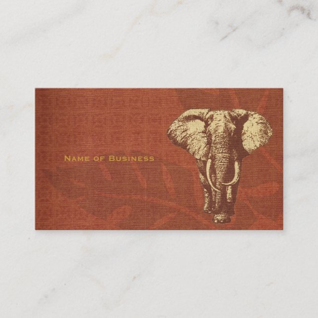 Business Card Safari Elephant (Front)