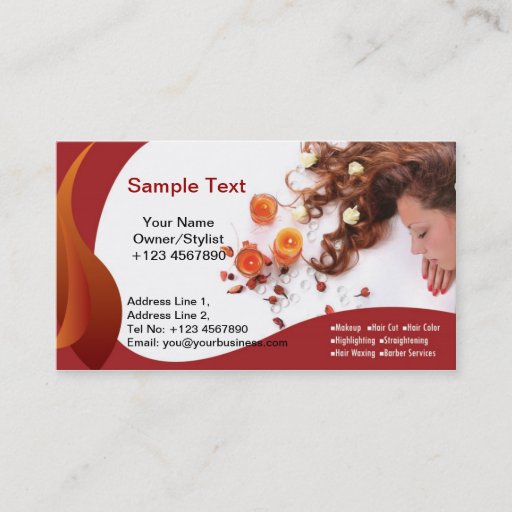 Customizable Business Card Salon Orange