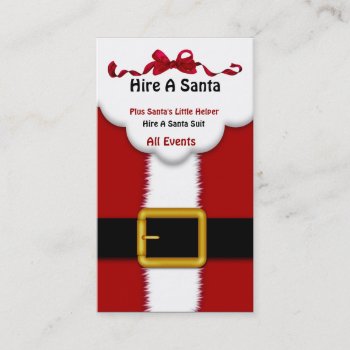 Business Card Santa Hire Service Suit For Parties by Label_That at Zazzle