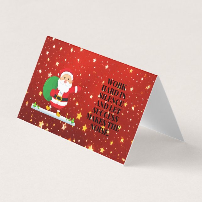 Business Card santa  work hard line title, descrip (Front)