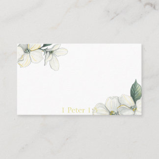 Business Card, scripture, dogwood, floral Card
