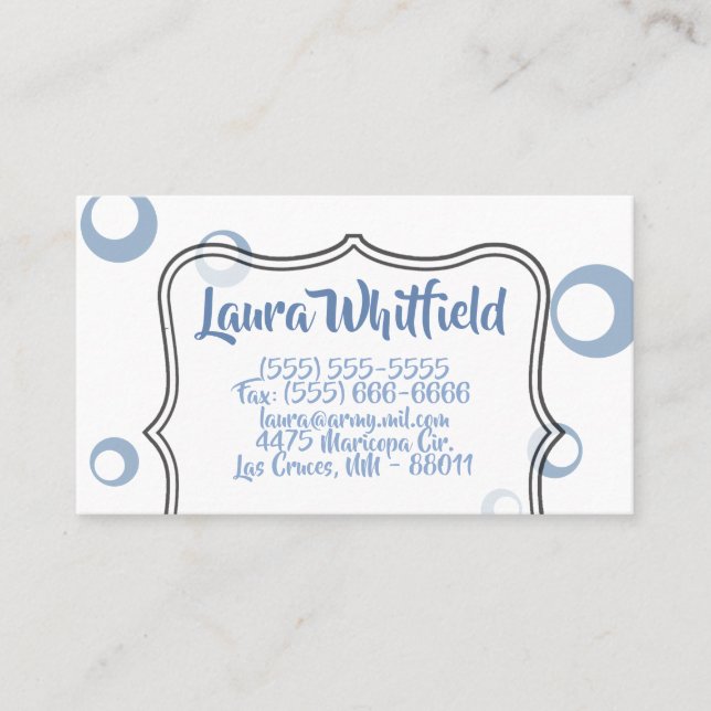 Business Card Seahorse Ocean Beach Water Vacation (Front)
