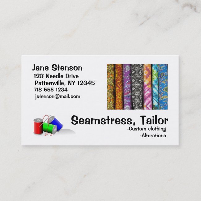 Business Card: Seamstress, Tailor