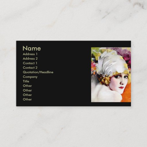 Customizable Business card, silent film star Anna Nilsson