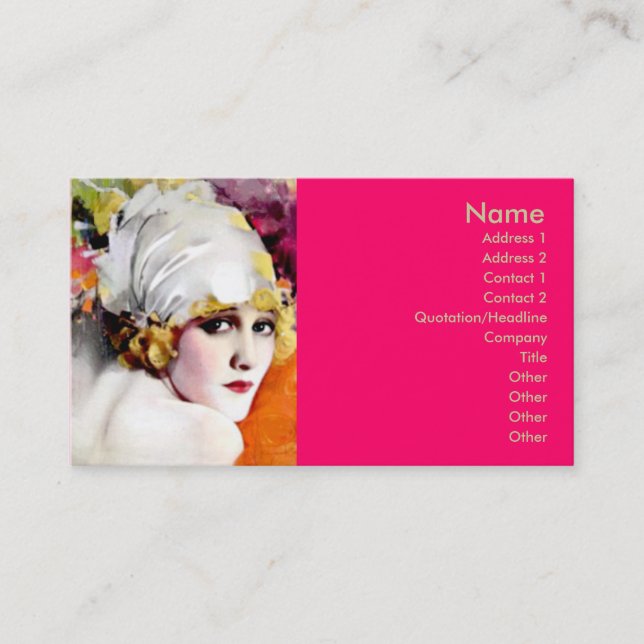 Business card, silent film star Anna Nilsson Business Card (Front)