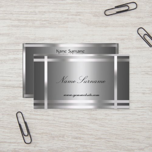Business Card  Silver Abstract