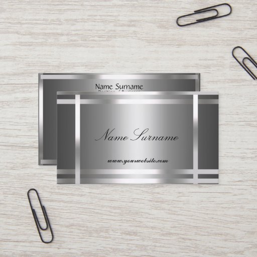 Customizable Business Card  Silver Abstract