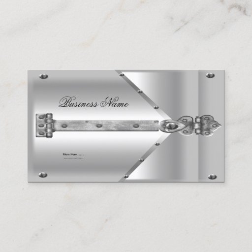 Customizable Business Card Silver Metal Lock Hinge