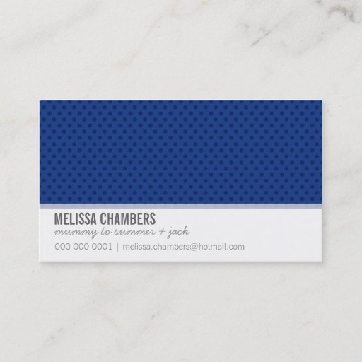 Customizable BUSINESS CARD simple mini spots royal dark blue