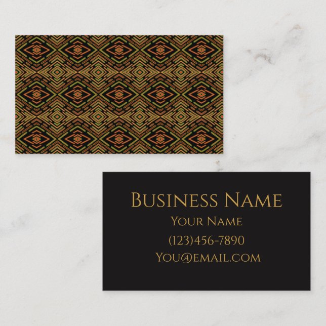 Business Card Simple Minimal Black and Gold Text (Front/Back)