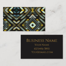 Business Card Simple Minimal Black and Gold Text
