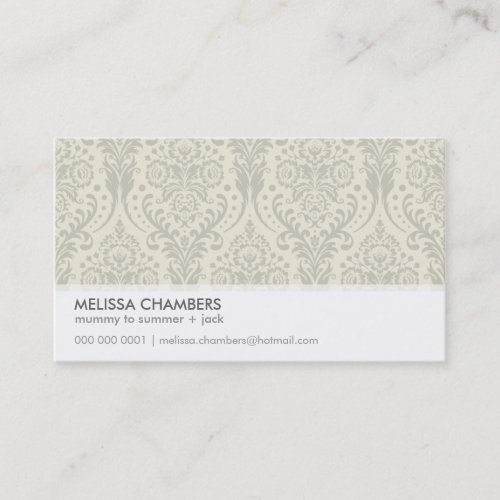 BUSINESS CARD simple modern damask