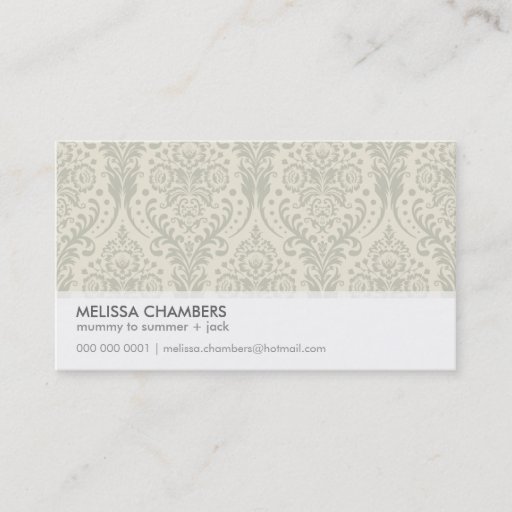 Customizable BUSINESS CARD simple modern damask