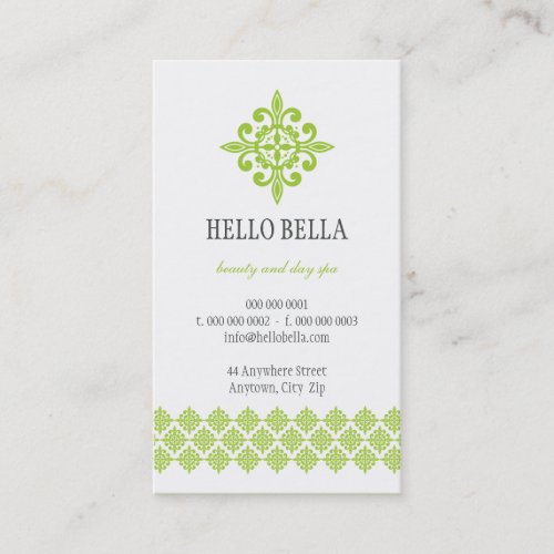 BUSINESS CARD simple modern motif lime green