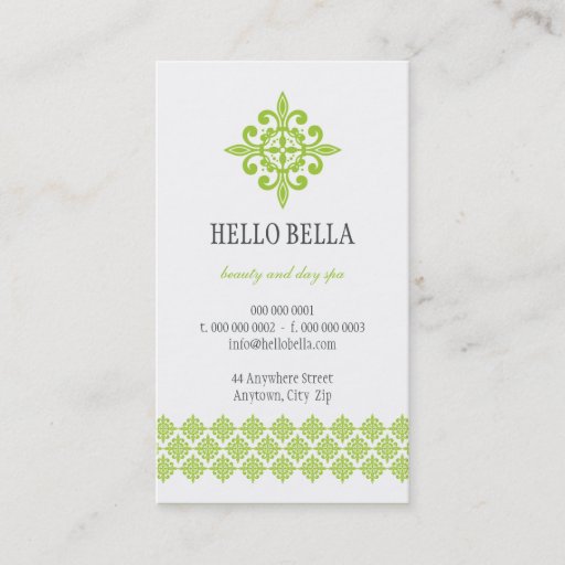 Customizable BUSINESS CARD simple modern motif lime green