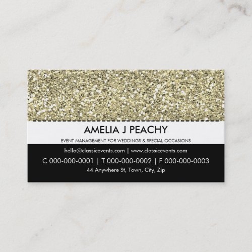 BUSINESS CARD :: simple trendy gold glitter effect