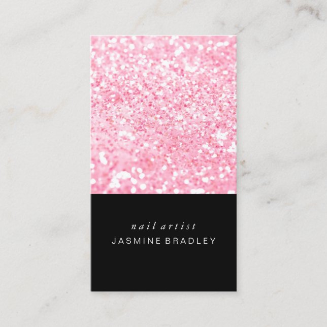 Business Card - Simplistic Glitter Pink (Front)