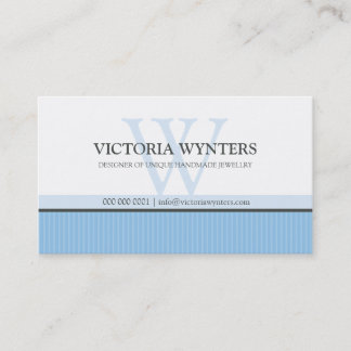 BUSINESS CARD smart modern monogram pale blue