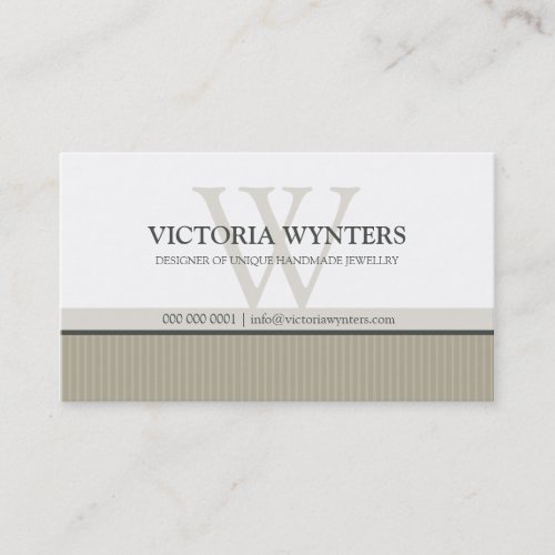 BUSINESS CARD smart modern monogram pale brown