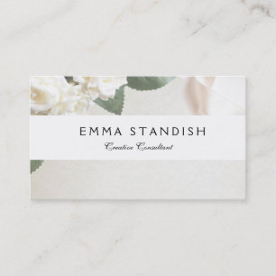 Business Card Soft White Rose Template