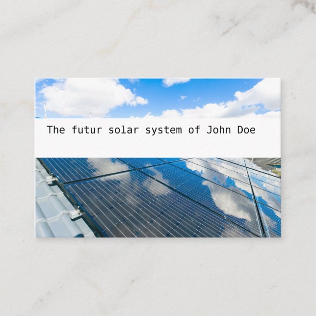 Business card Solar Photovoltaik blue sky 2 (Front)