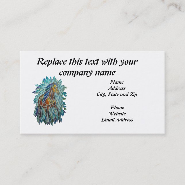 Business Card, Stained Glass Horse Business Card (Front)