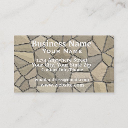 Customizable Business Card Stone Wall rock
