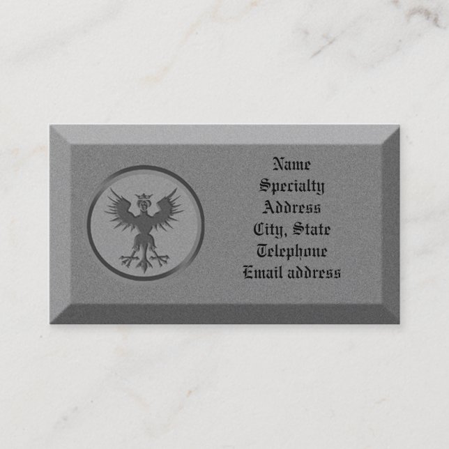 Business card Stone with mythological symbol (Front)