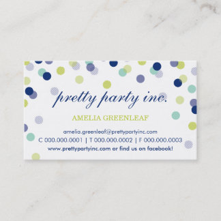 BUSINESS CARD :: stylish confetti navy mint lime