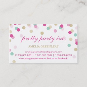 Business Card :: Stylish Confetti Pink   Gold by edgeplus at Zazzle
