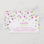 BUSINESS CARD :: stylish confetti pink lime mint (Front/Back)