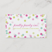 BUSINESS CARD :: stylish confetti pink lime mint (Back)