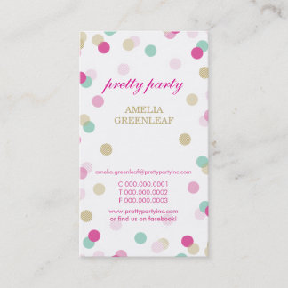 BUSINESS CARD stylish confetti pink mint gold