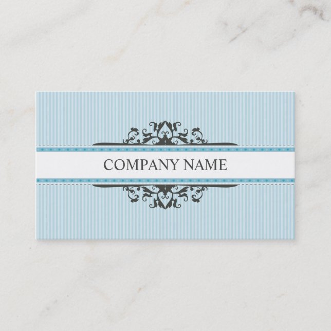 BUSINESS CARD stylish divine vintage blue grey (Front)