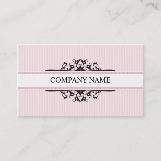Customizable BUSINESS CARD stylish divine vintage pink black