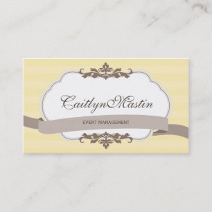 BUSINESS CARD stylish elegant butter yellow brown
