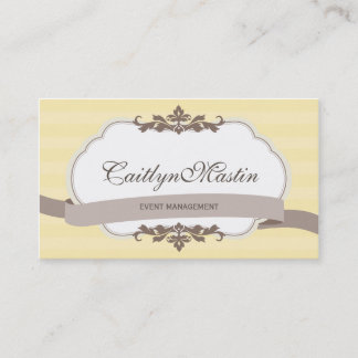 BUSINESS CARD stylish elegant butter yellow brown