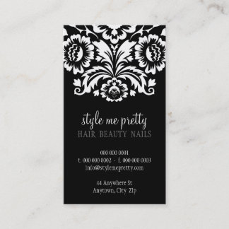 BUSINESS CARD stylish elegant damask black
