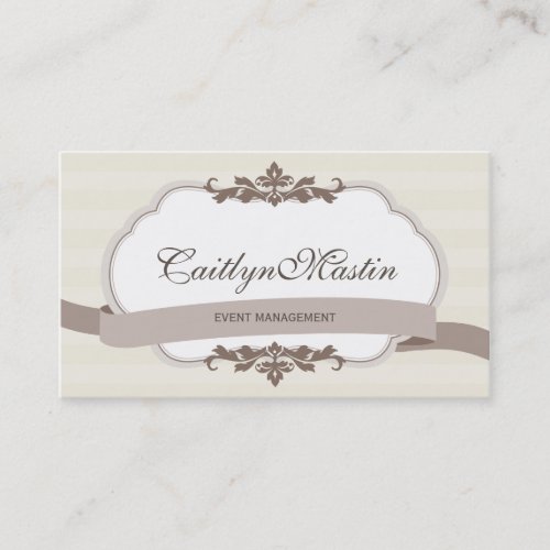 BUSINESS CARD stylish elegant ivory brown