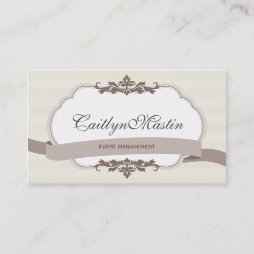 Customizable BUSINESS CARD stylish elegant ivory brown