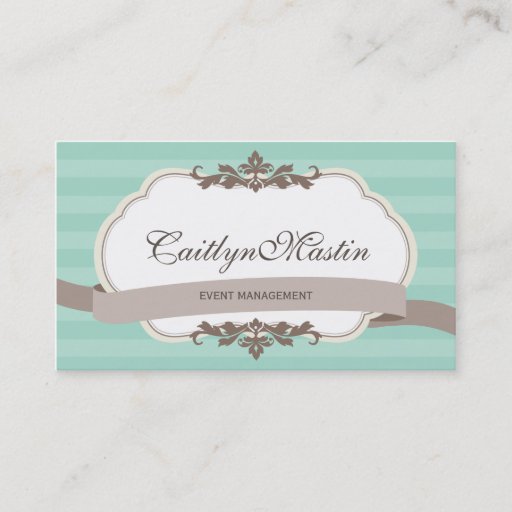 Customizable BUSINESS CARD stylish elegant mint brown