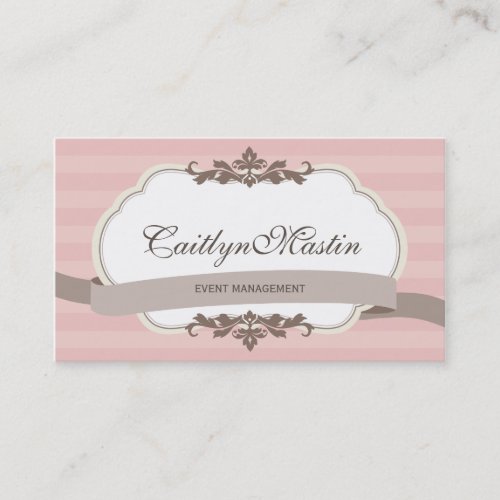 BUSINESS CARD stylish elegant pale pink brown